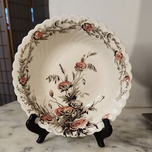 Antique | Royal Staffordshire Clarice Cliff Pink Harvest 8" Bowl RARE